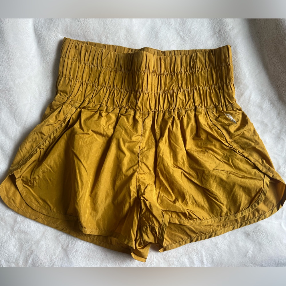 Free People Movement The Way Home Shorts Mustard Yellow Sz Large